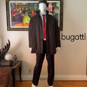 Bugatti NWOT Men's 42R Real Down Wool Full Zip Button Closure Coat Jacket
